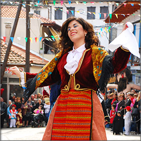 Carnival in Potamia on Thassos Island, Greece