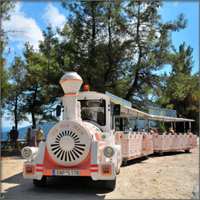 Fun Train on Thassos Island, Greece